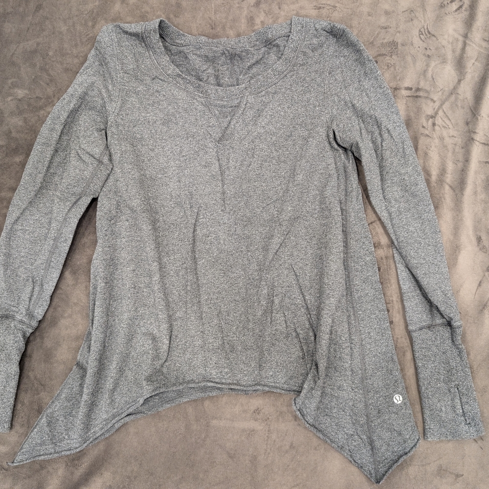 Lululemon (10?) Gray Long Sleeve Asymmetrical Top